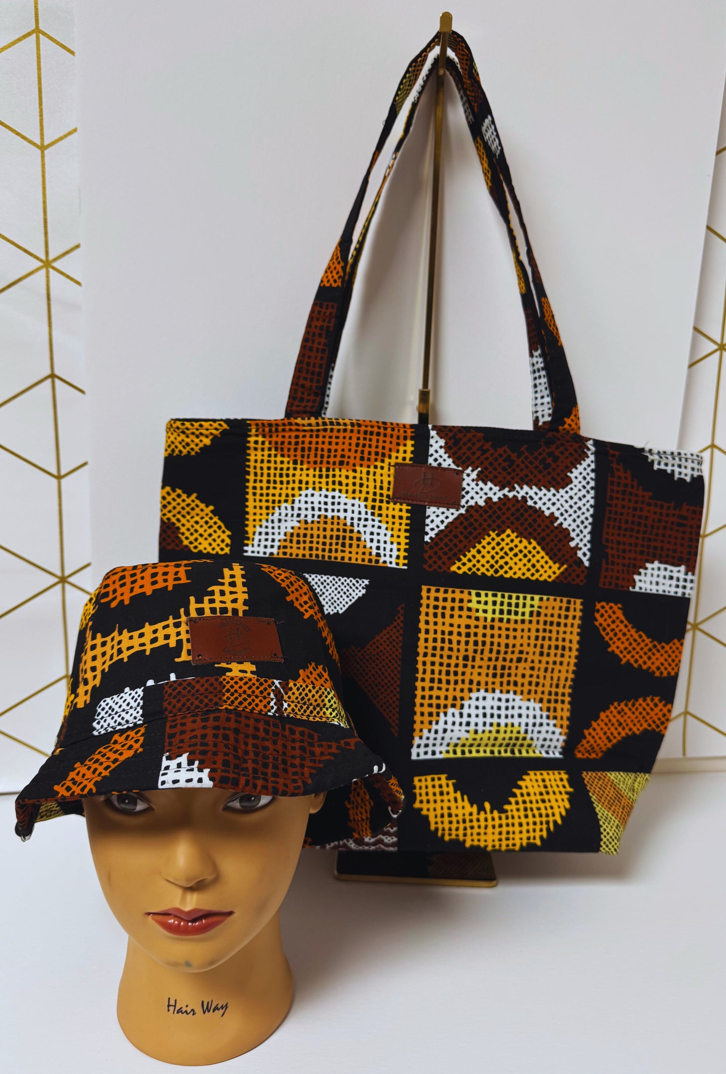 Afro Tote Handbags (Multicolor Brown)