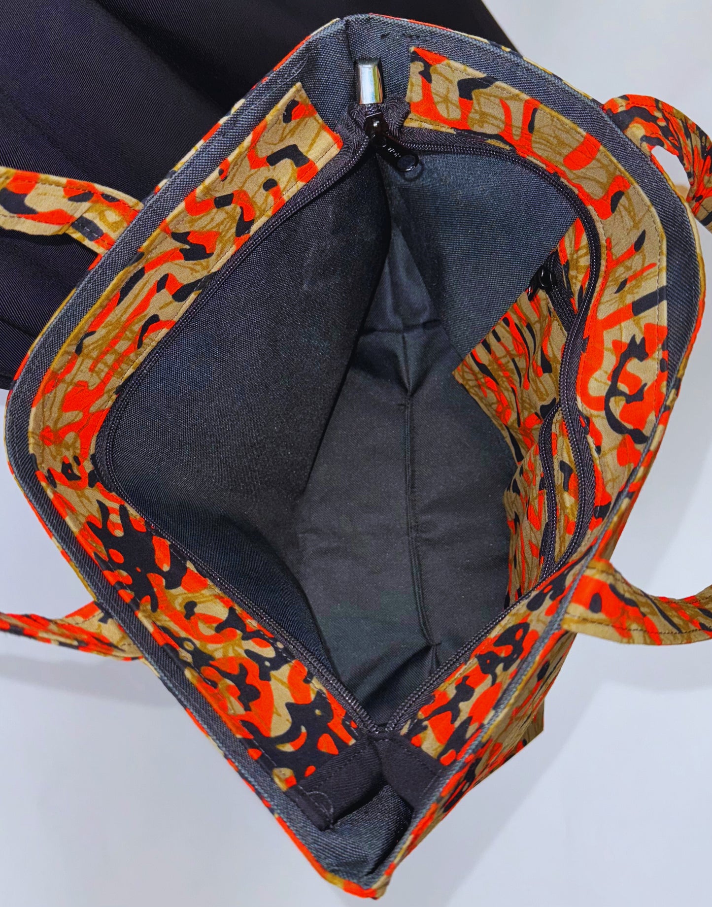 Afro Tote Handbags (Multicolor Orange)