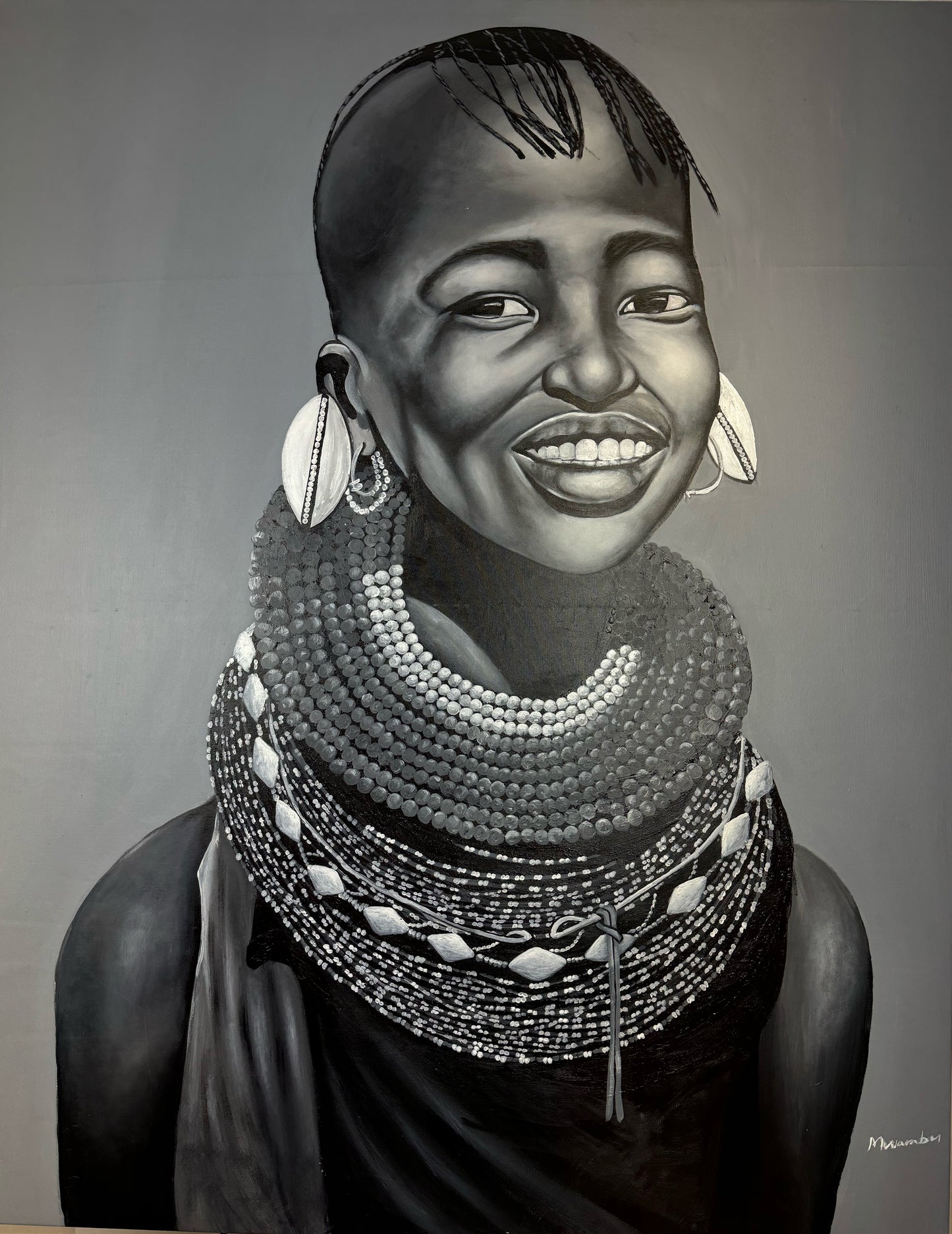 Masai young lady during puberty ceremony