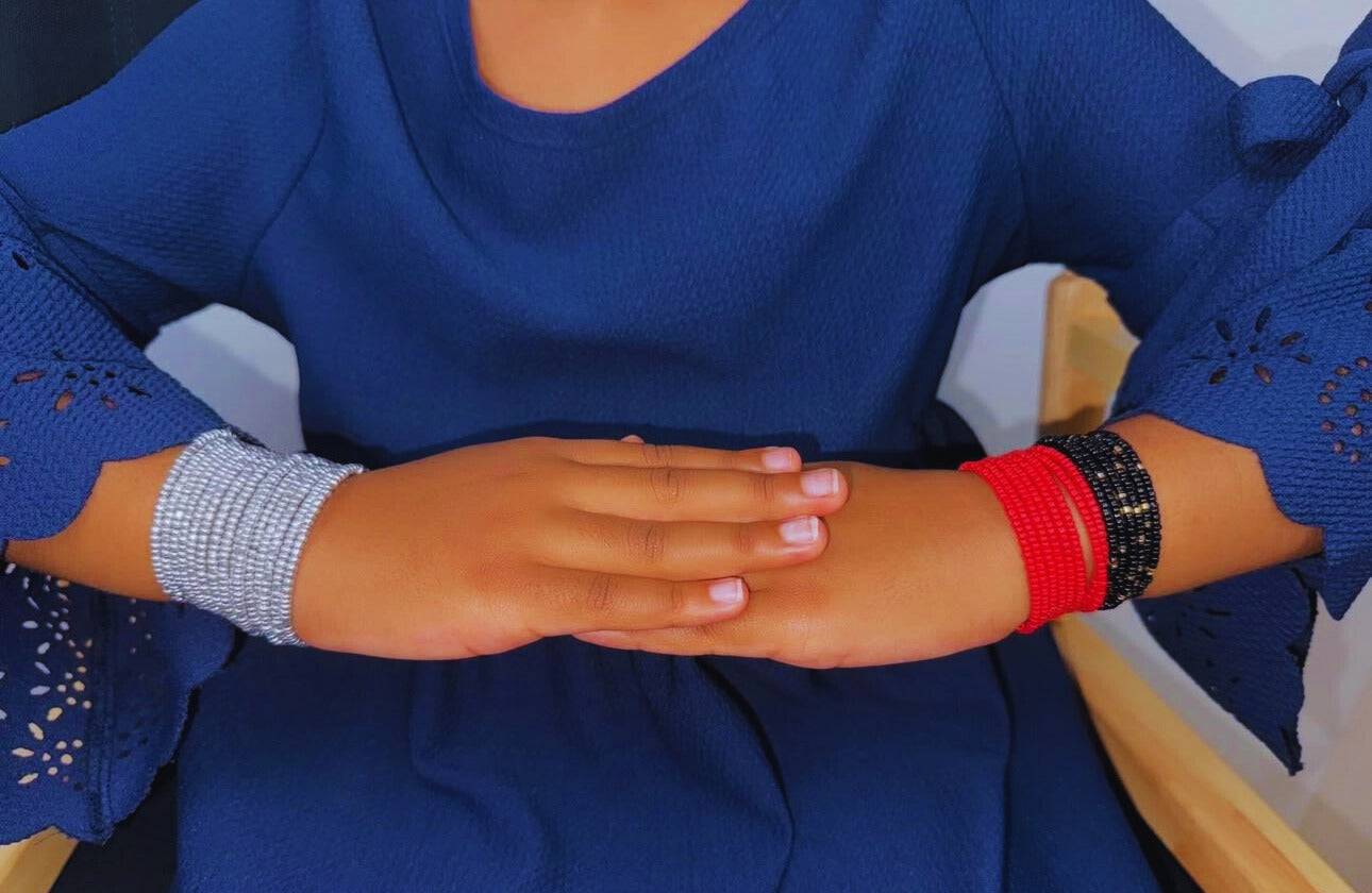 Masai hand beaded bangle for kids