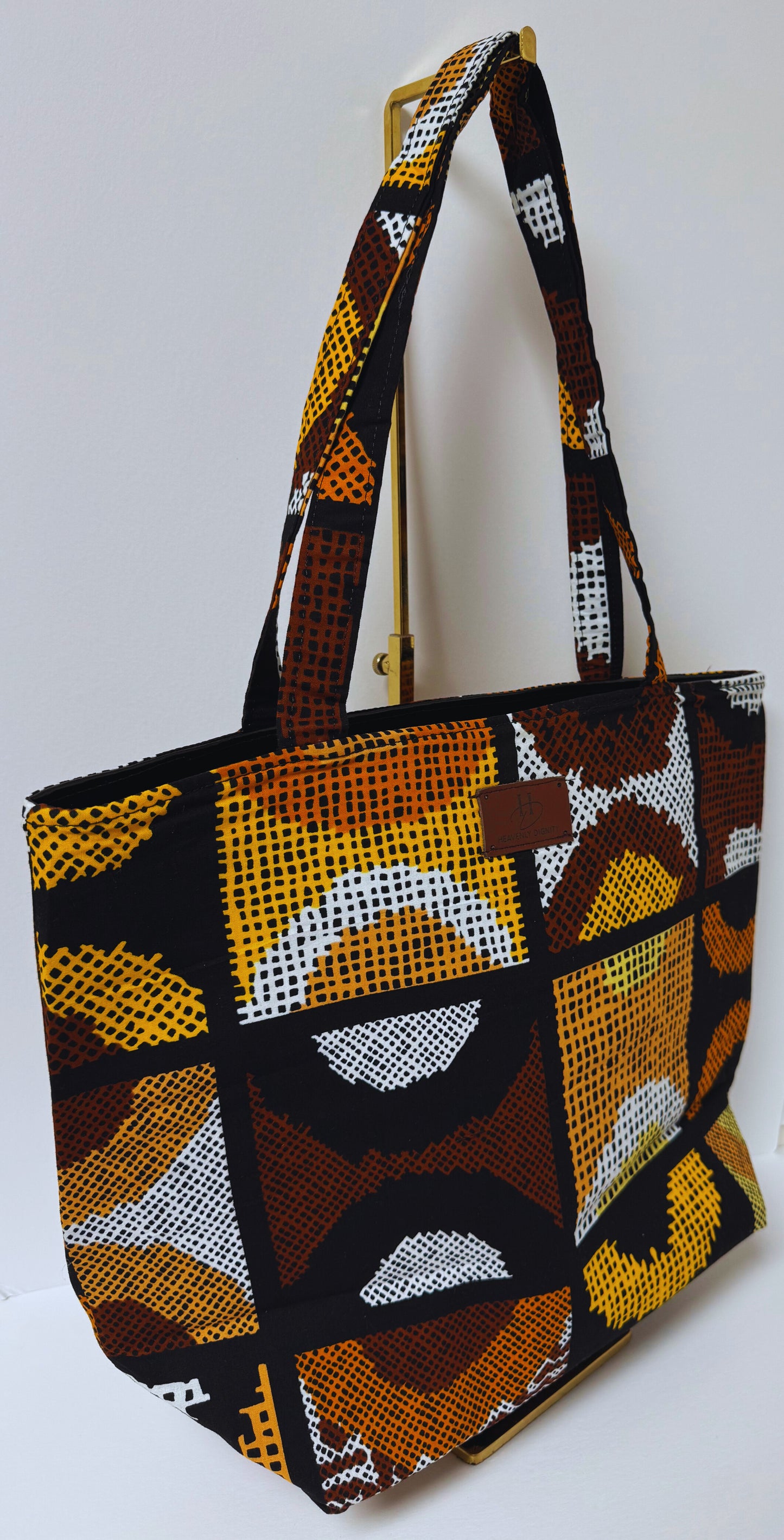 Afro Tote Handbags (Multicolor Brown)