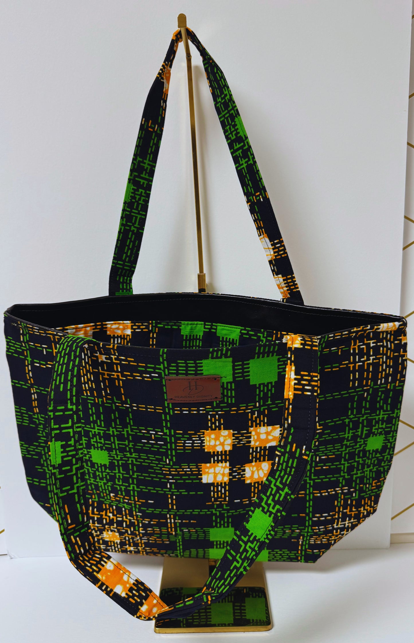Afro Tote Handbags (Multicolor Green)