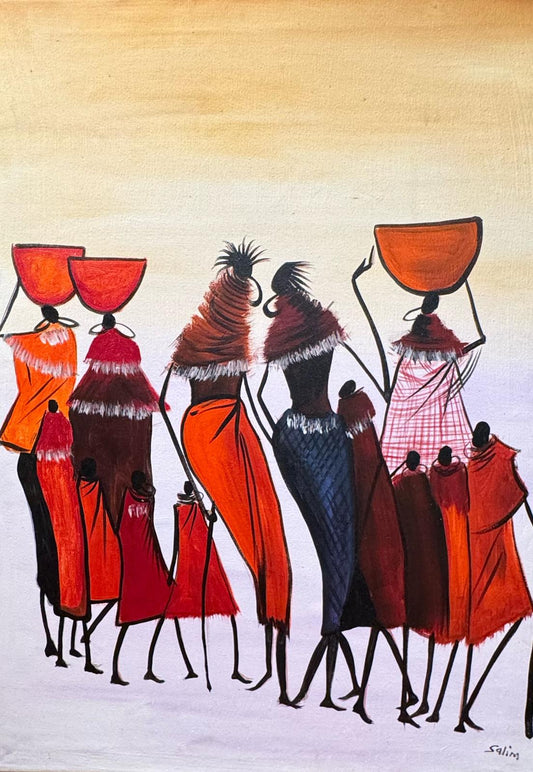 African women on the way to the market