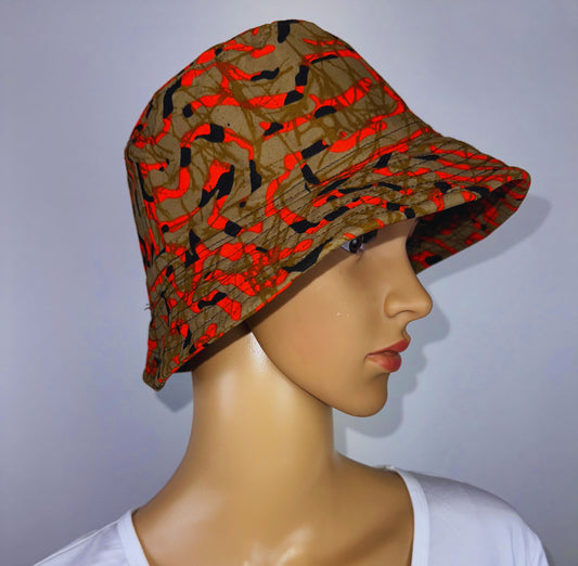 Afro Bucket Hat ( Multicolor Orange)