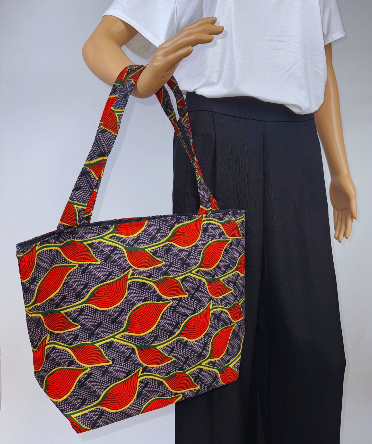 Afro Tote Handbags (Multicolor Red)
