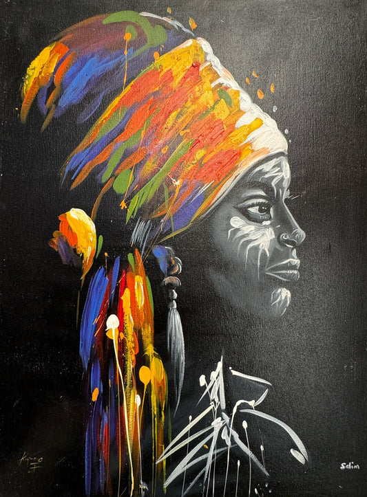 Young African woman with face paint