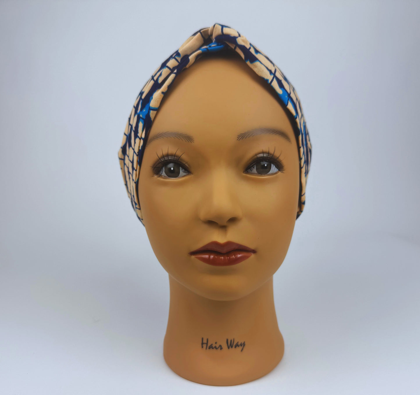 Afro headband blue batiki
