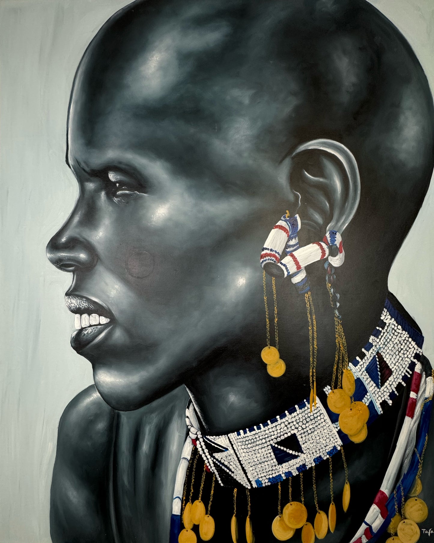 Masai woman dripped with ornaments