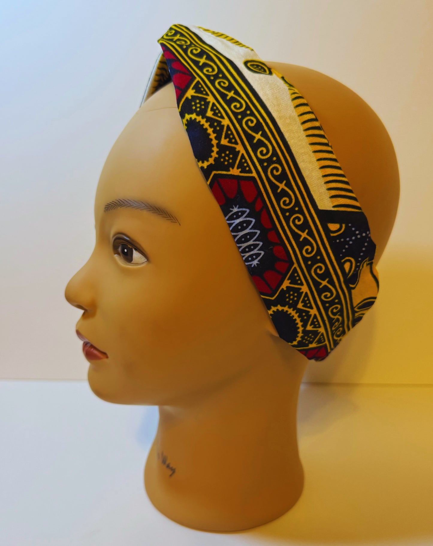 Afro headband yellow kente